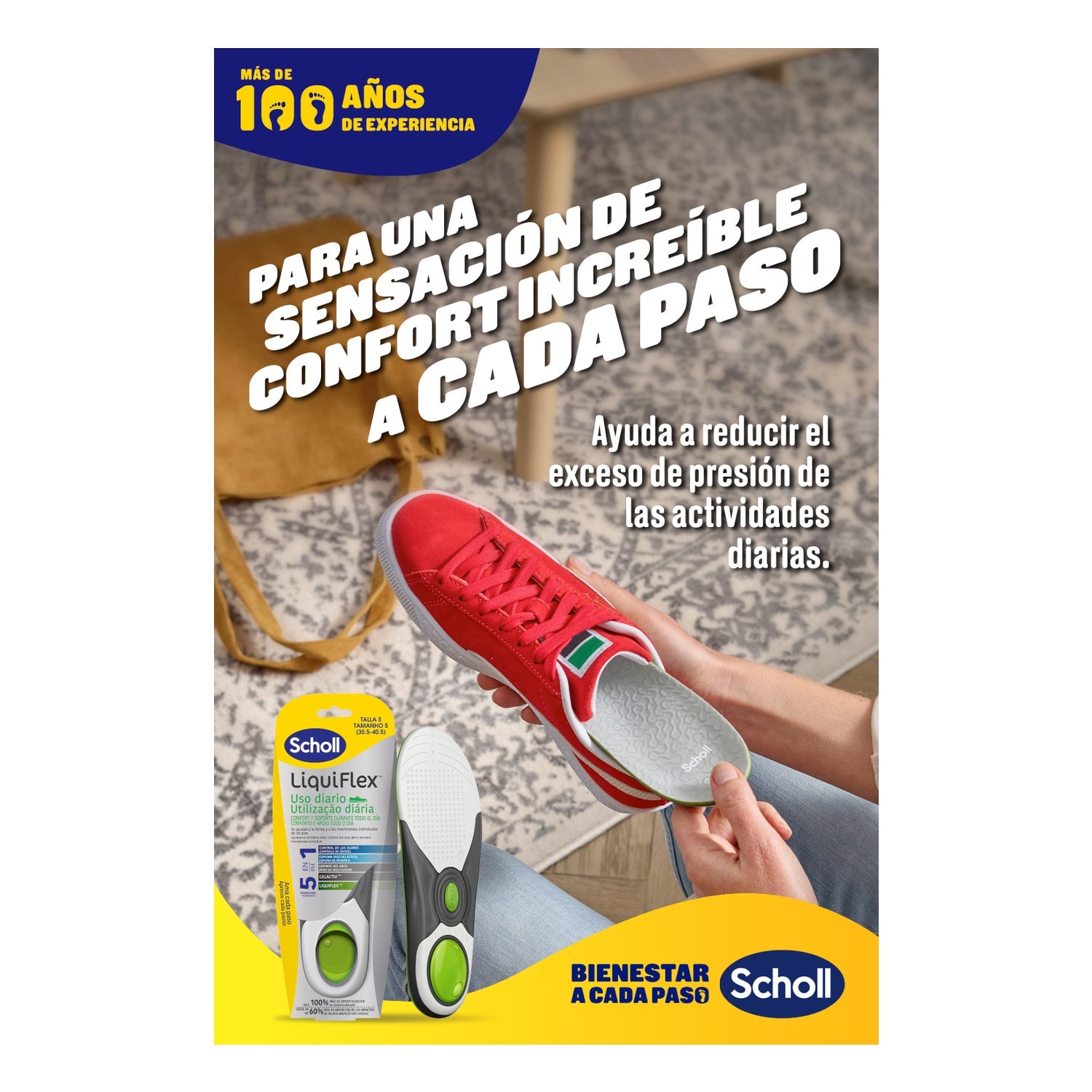 Scholl LiquiFlex Plantillas Uso Diario Talla S 1 Par