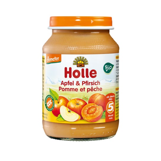 Holle Pure Manzana Melocotón 190g