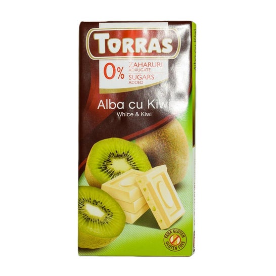 Torras Chocolate Blanco Kiwi sin Gluten sin Azúcar 75g
