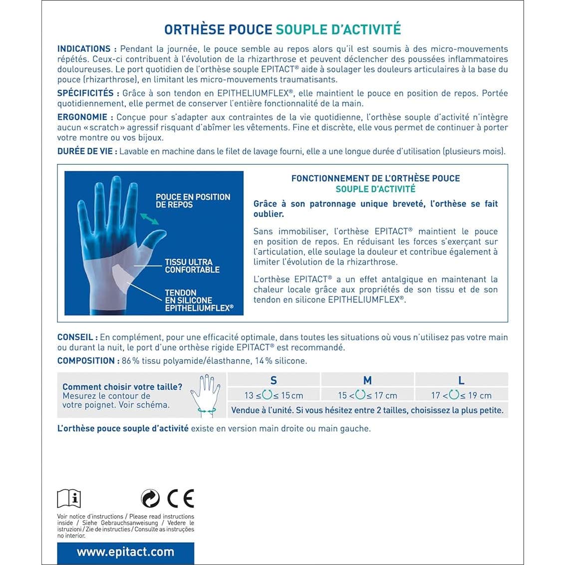 Epitact Ortesis Pulgar Muñeca Izquierda TM 1ud