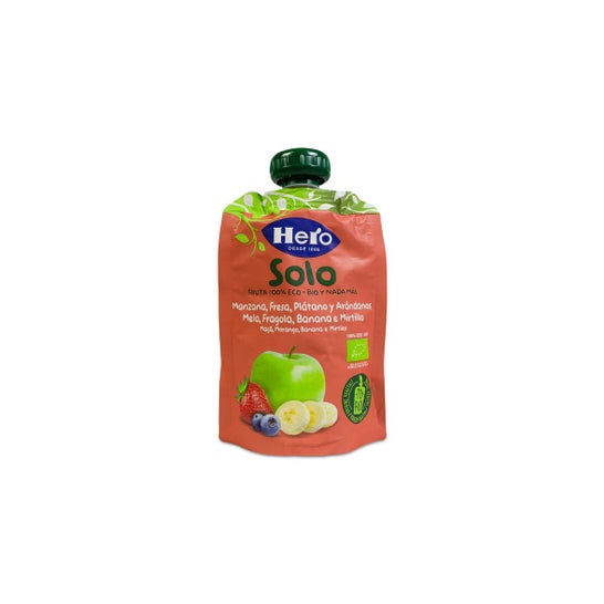 Hero Baby Solo Manzana Plátano Fresa Arándanos Bio 100g