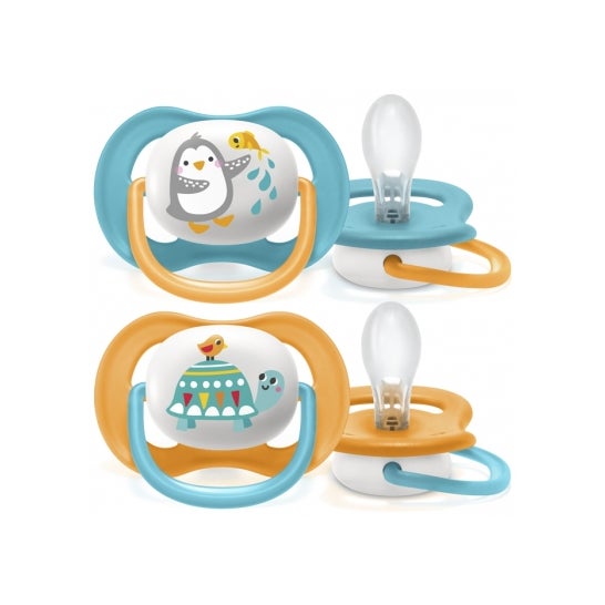 Avent Pack Chupetes Ultra Air Collection Pingüino y Tortuga 6-18m 2uds