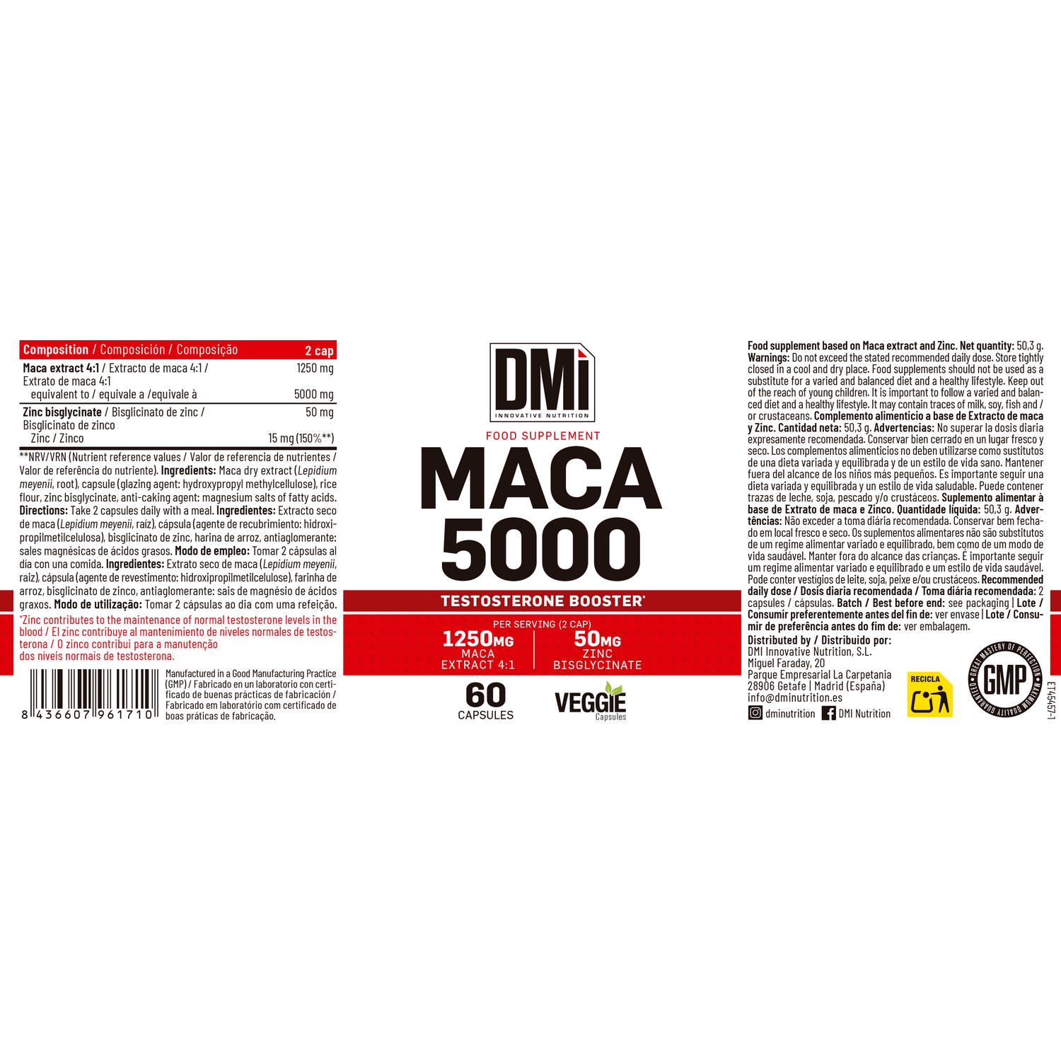 DMI Nutrition Maca 5000 Testosterone Booster 60caps