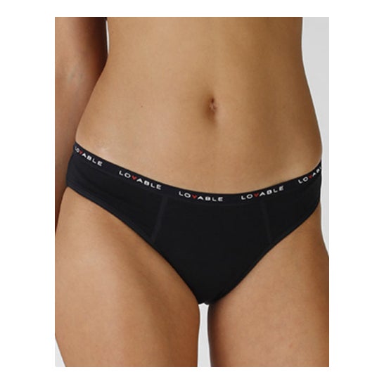 Lovable Pants Slip Flujo Medium Negro T-XL 1ud