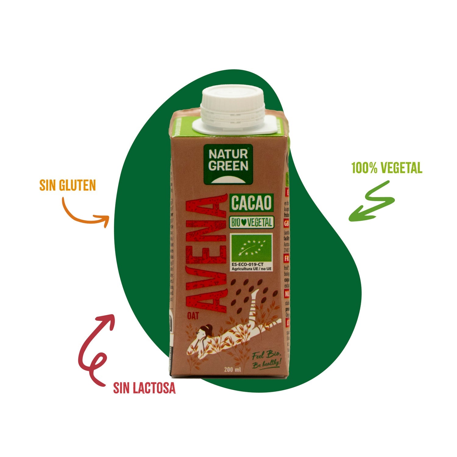 Naturgreen Bebida Ecológica de Avena y Cacao 200ml