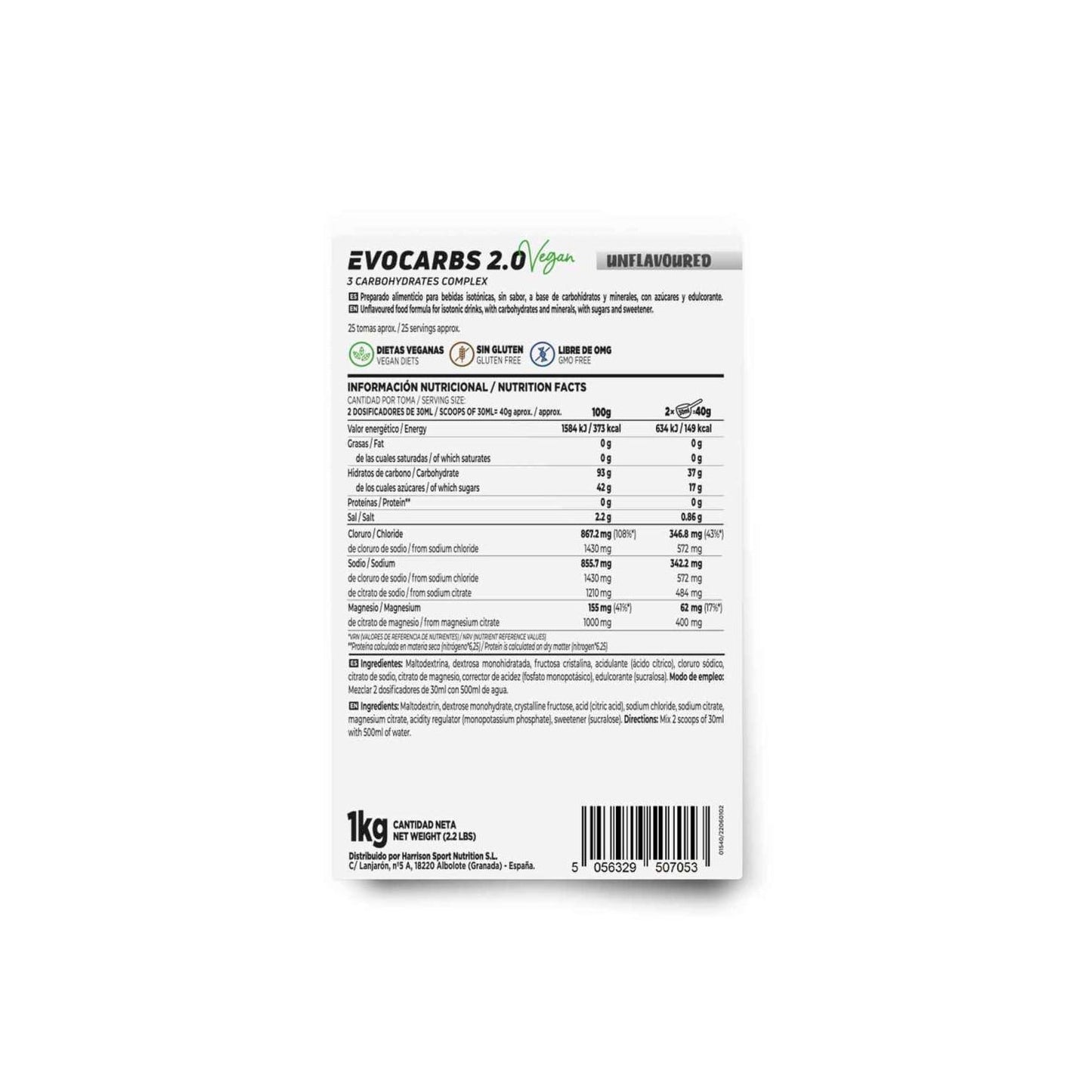 HSN Evocarbs 2.0 Sin Sabor 1kg