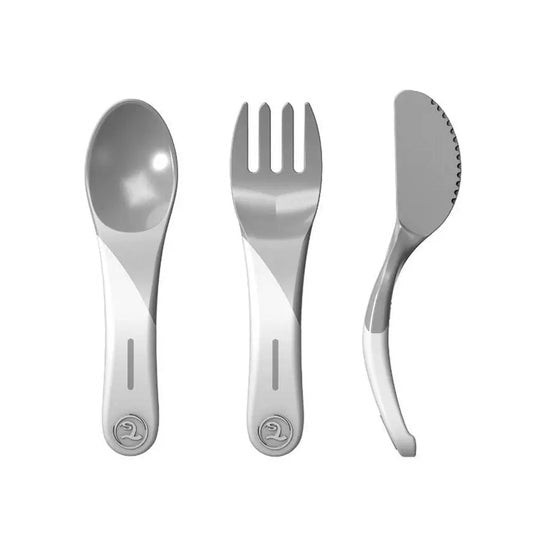 Twistshake Set de Cubiertos de Aprendizaje +6 Meses Gris