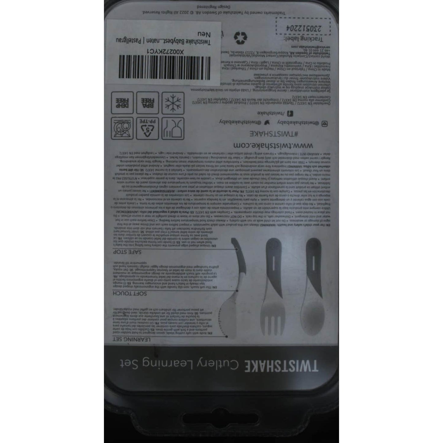 Twistshake Set de Cubiertos de Aprendizaje +6 Meses Gris