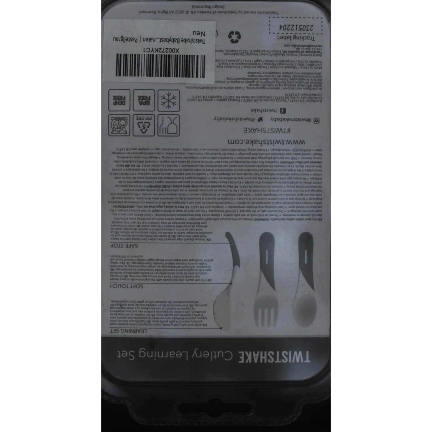 Twistshake Set de Cubiertos de Aprendizaje +6 Meses Gris