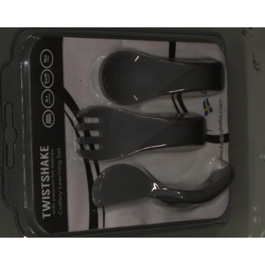Twistshake Set de Cubiertos de Aprendizaje +6 Meses Gris