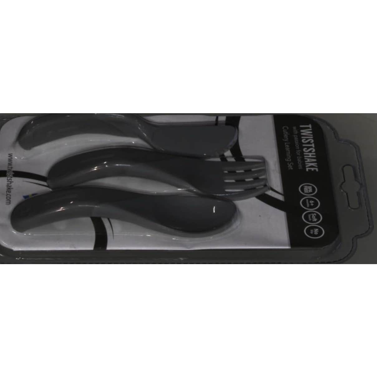 Twistshake Set de Cubiertos de Aprendizaje +6 Meses Gris