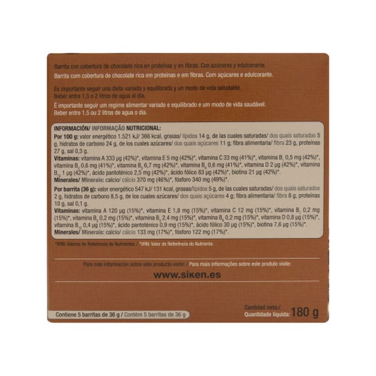 Siken Diet Barrita de Chocolate 5uds