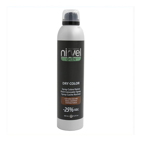 Nirvel Green Dry Color Spray Castaño Oscuro 300 ml