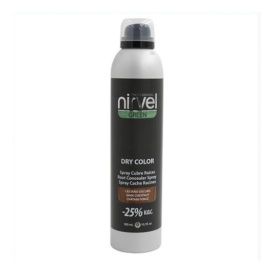 Nirvel Green Dry Color Spray Castaño Oscuro 300 ml