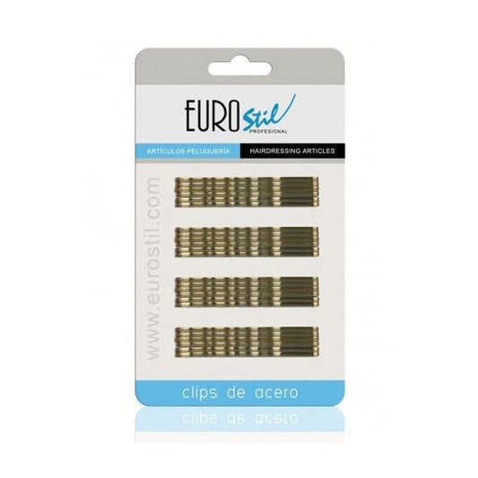 Eurostil Clips de Acero 50 mm Bronce 24 uds