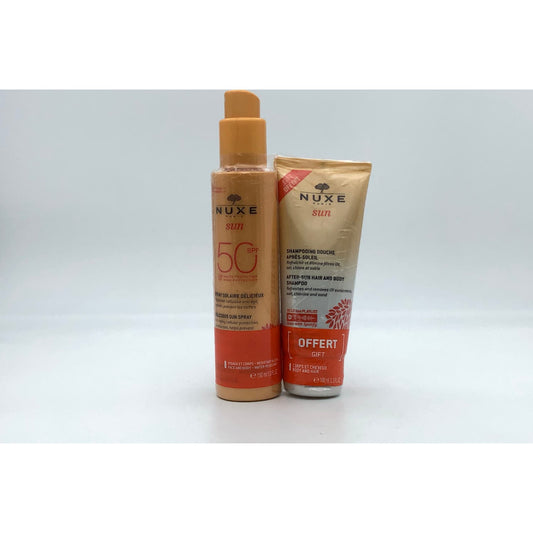 Nuxe Sun Spray Solar Delicioso SPF50 150ml + Champú-Gel de Ducha After Sun 100ml