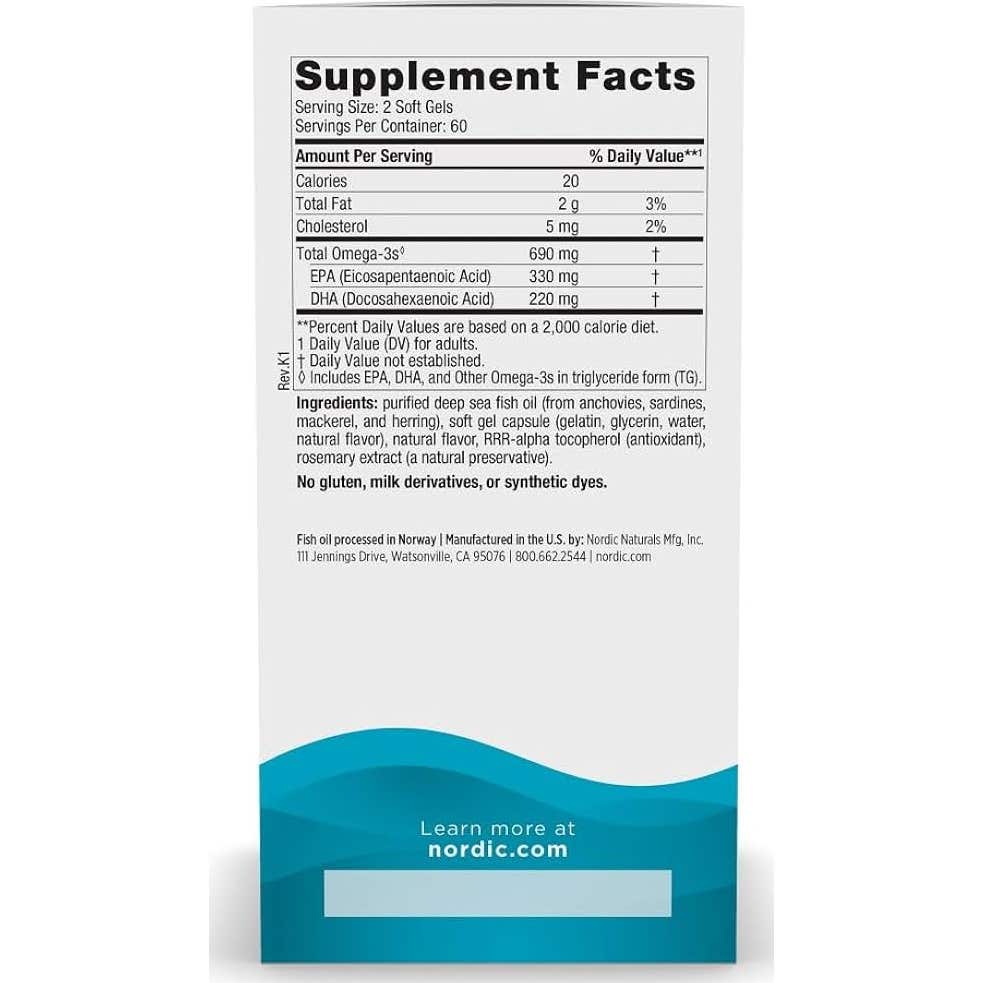 Nordic Naturals Omega-3 690mg Limón 120caps