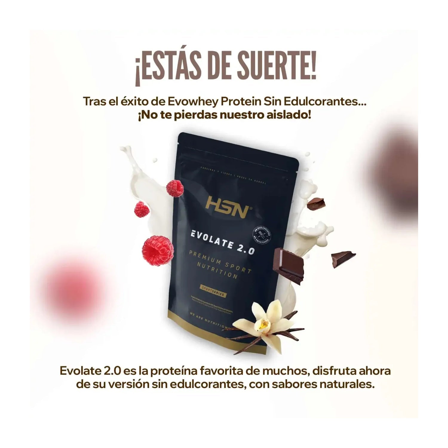 HSN Evolate 2.0 Whey Isolate CFM Sin Edulcorantes Chocolate 500g