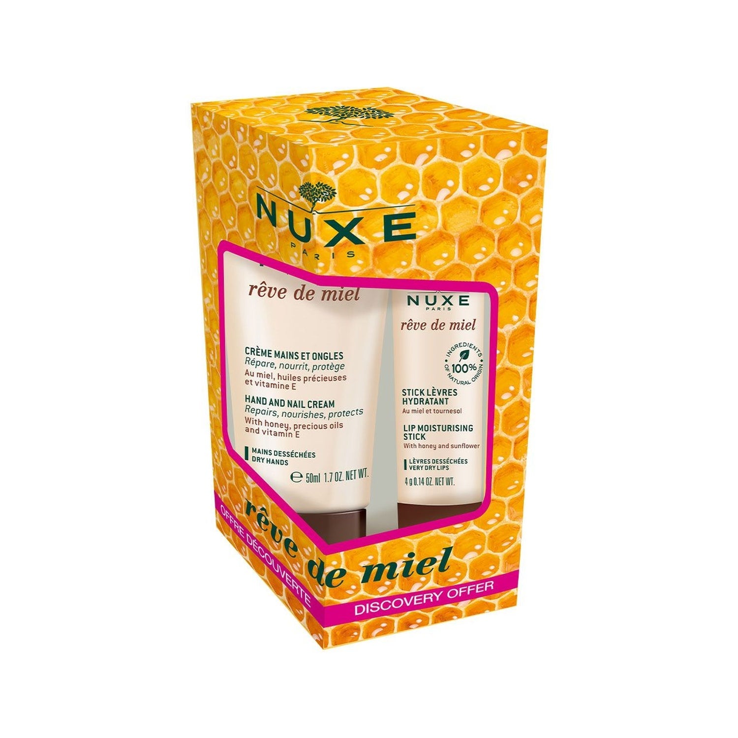 Nuxe Rêve de Miel Crema de Manos y Uñas 30ml + Stick de Labios Hidratante 4g