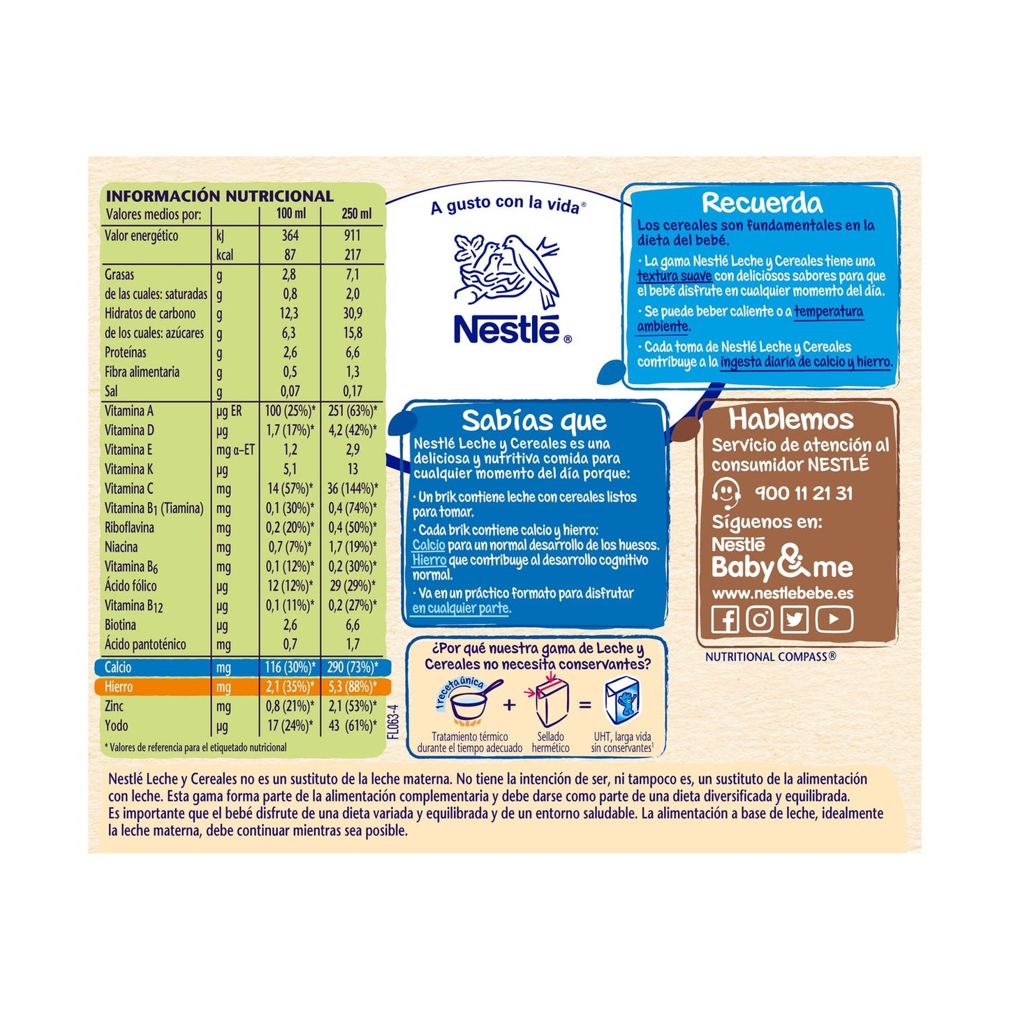 Nestle 8 Cereal Brick Listo Para Tomar 2x250ml