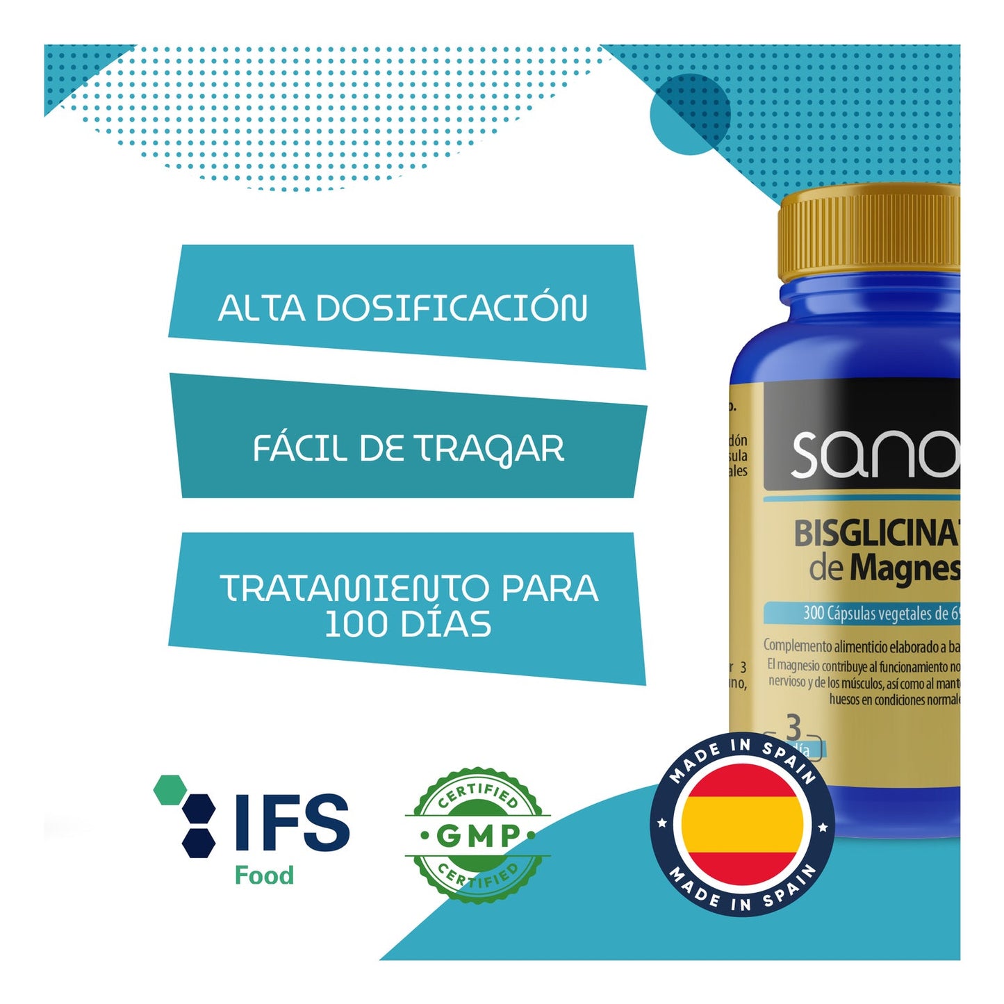 Sanon Bisglicinato de Magnesio 300vcaps