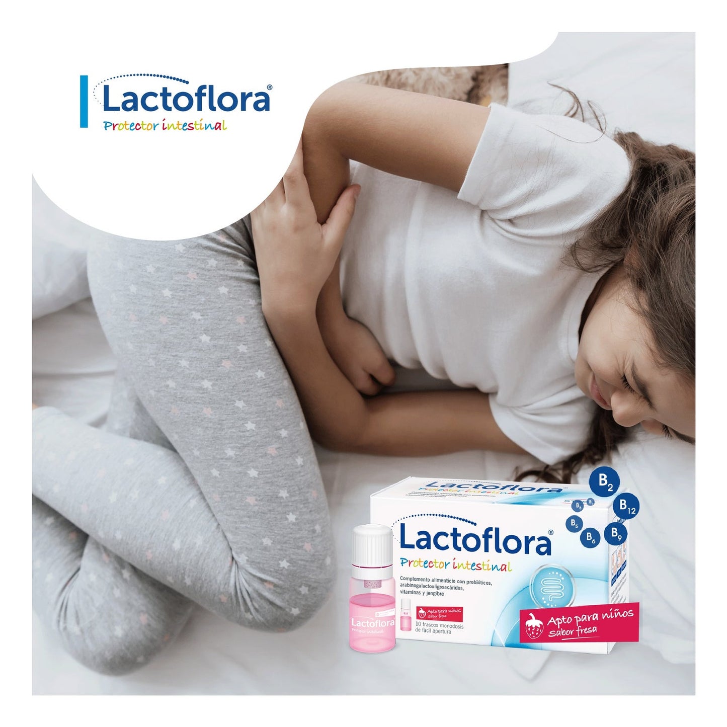 Lactoflora Protector Intestinal Niños Sabor Fresa 10 frascos