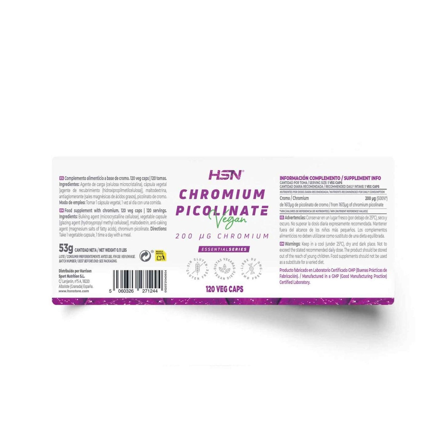 HSN Picolinato de Cromo 200mcg 120vcaps