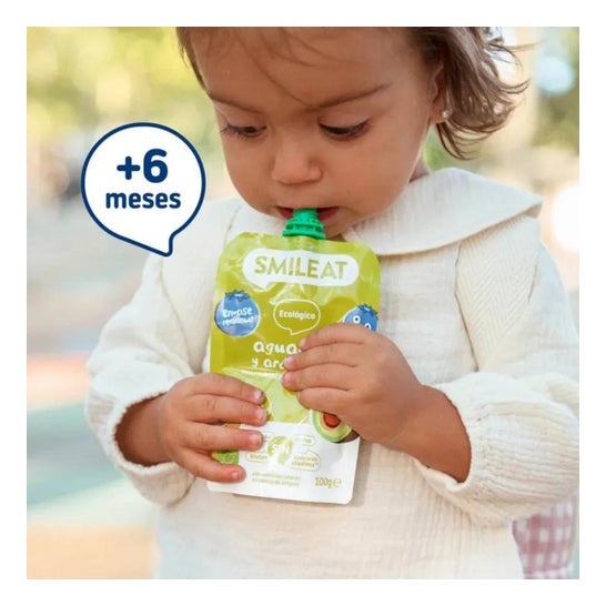 Smileat Pouch Ecológico de Aguacate y Arándanos 100g