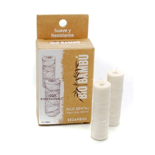 Biobambú Recambios Hilo Dental de Seda Natural 2x30m