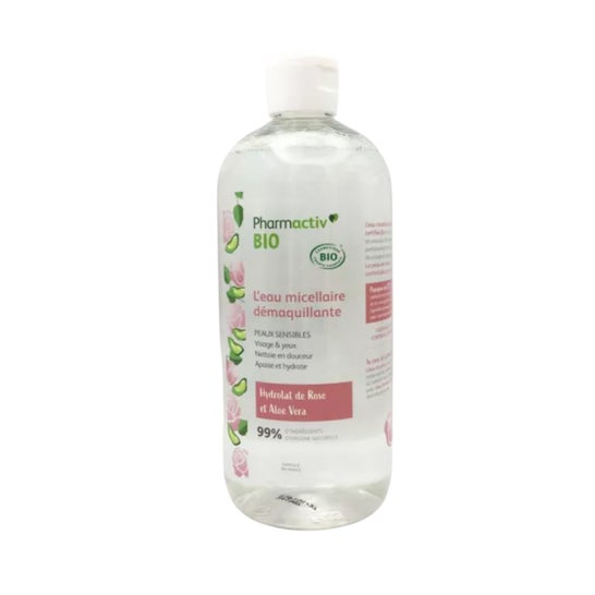 Pharmactiv Bio Agua Micelar Desmaquillante Hidrolato de Rosa y Aloe Vera 500 ml