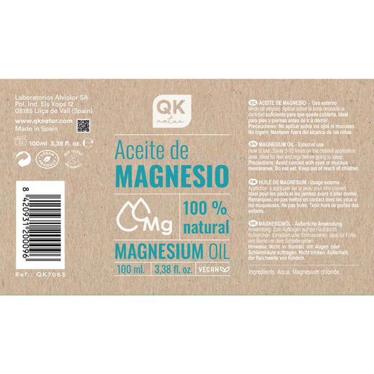 Qknatur Aceite Magnesio Spray 100% Puro 100ml