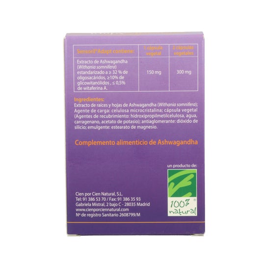 100% Natural Sensoril Adapt Tónico 60 Perlas