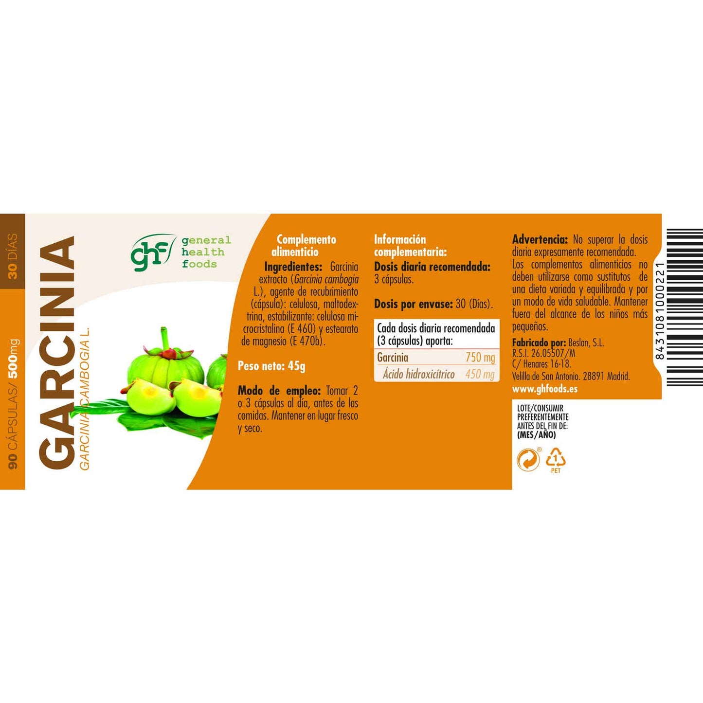 GHF Garcinia Cambogia 500mg 90cáps