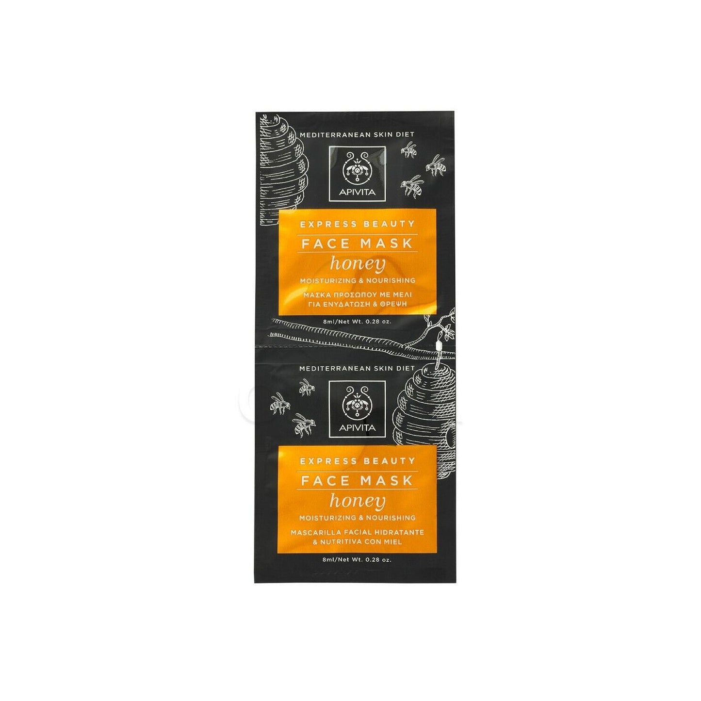 Apivita Express Beauty mascarilla hidratante-nutritiva miel 2udsx8ml