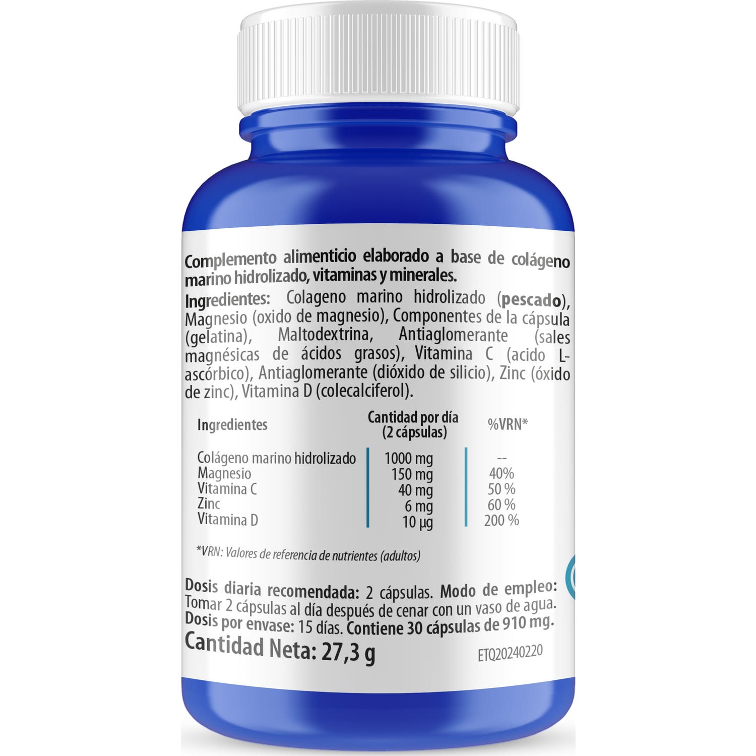 Health 4U Colágeno Marino Hidrolizado 30caps