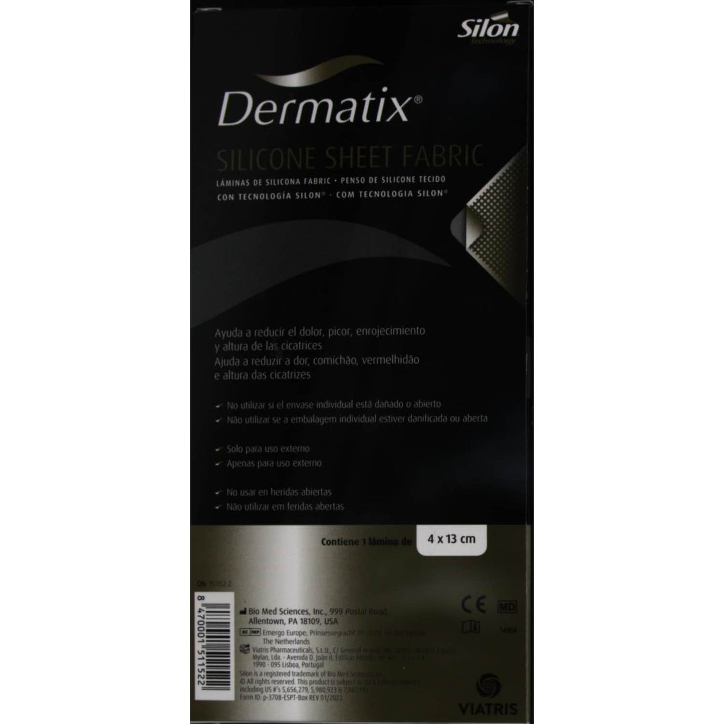 Dermatix lámina silicona 4x13cm 1ud