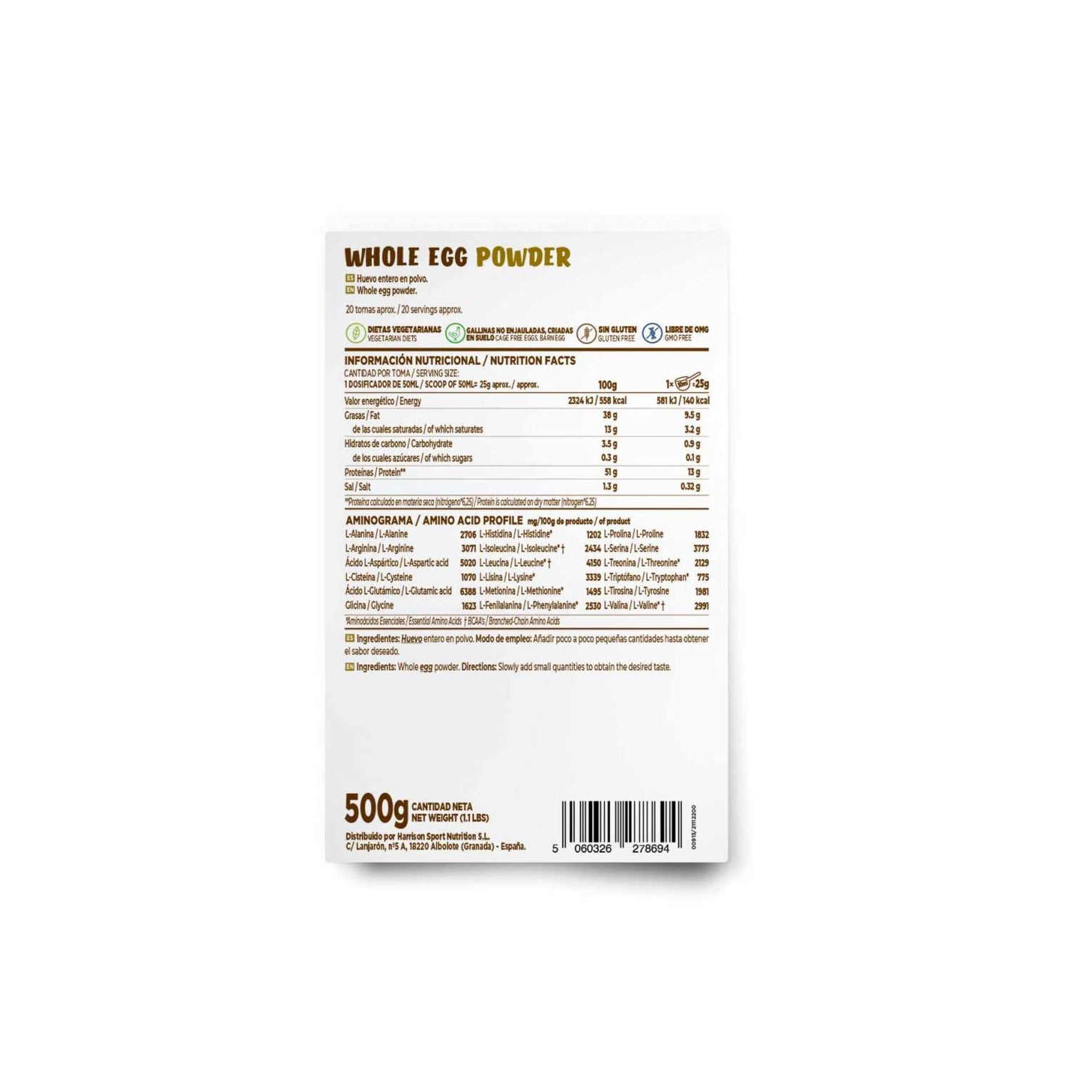 HSN Huevo Entero en Polvo 500g