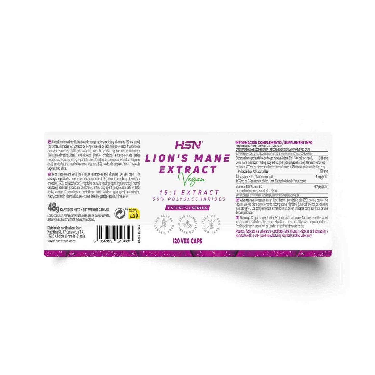 HSN Extracto de Melena de León 15:1 300mg 120vcaps