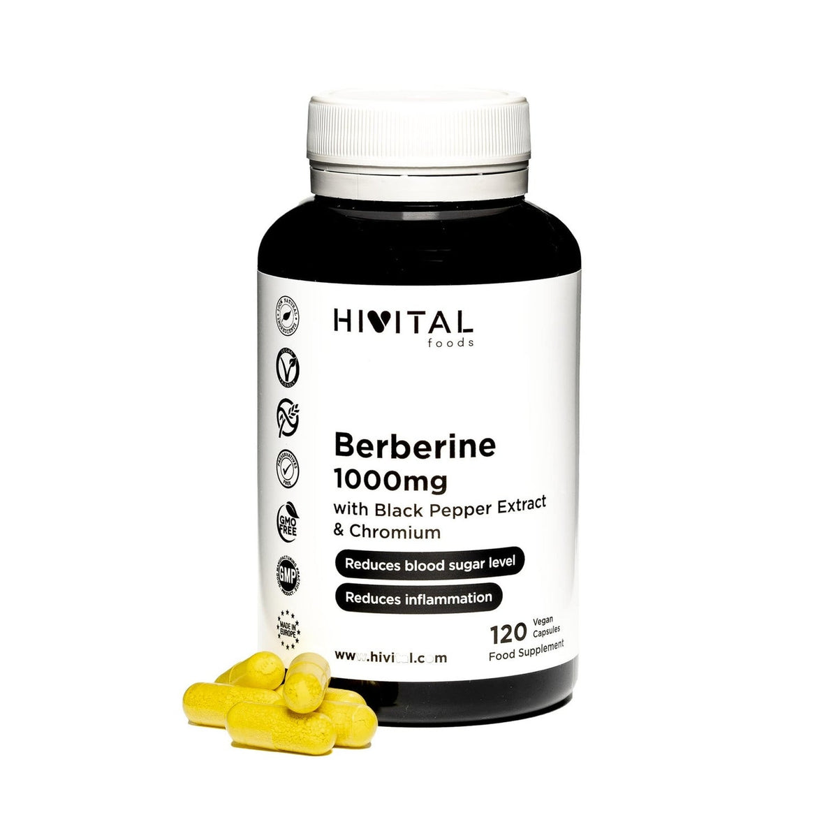 Hivital Foods Berberina 1000mg 120cáps veganas