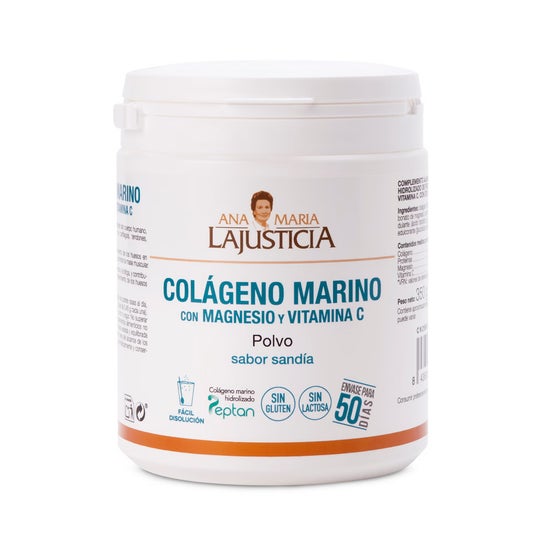 Lajusticia Colágeno Marino en polvo con Magnesio y Vitamina C sabor Sandia 350gr