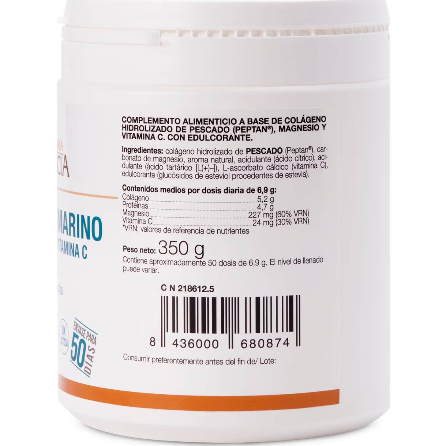 Lajusticia Colágeno Marino en polvo con Magnesio y Vitamina C sabor Sandia 350gr