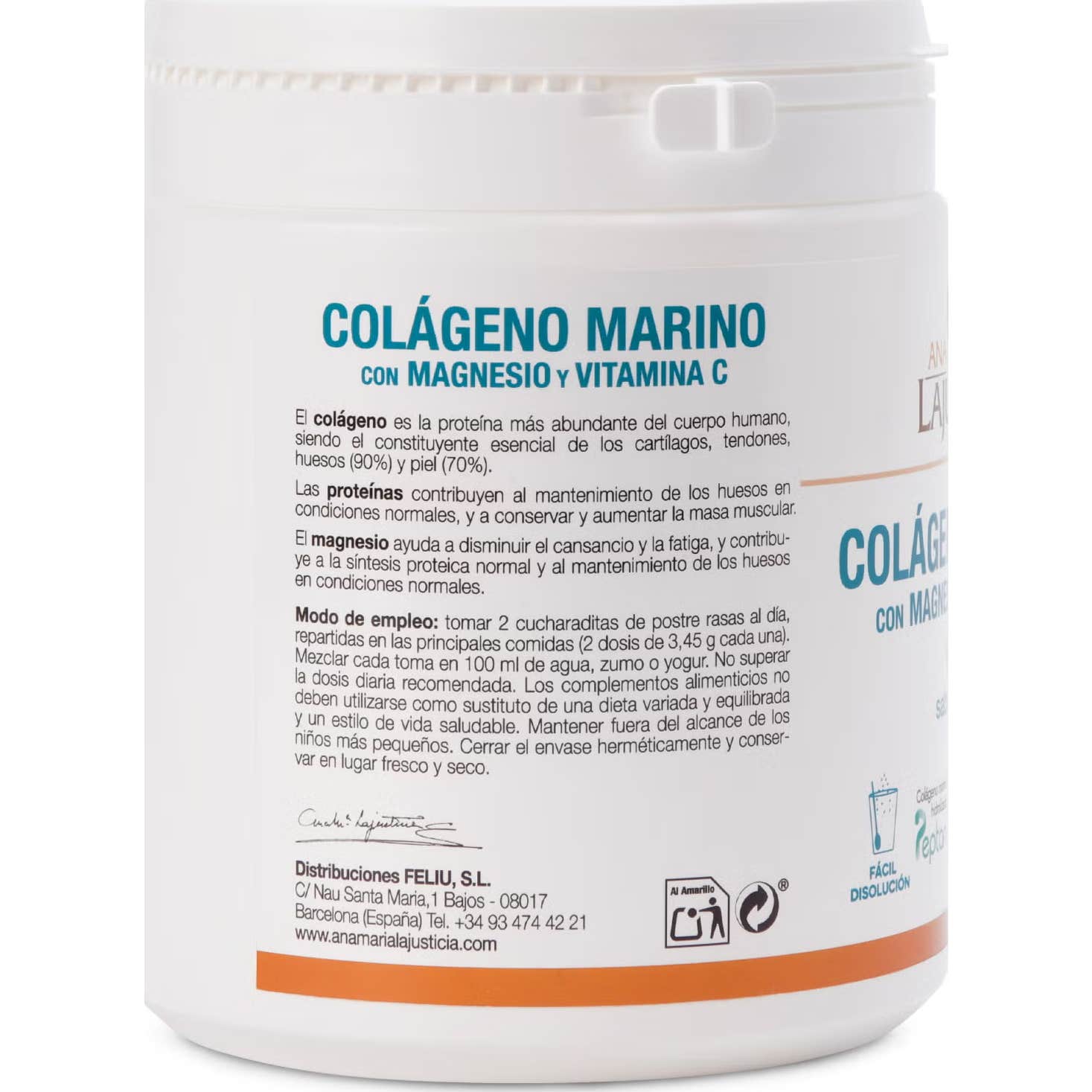 Lajusticia Colágeno Marino en polvo con Magnesio y Vitamina C sabor Sandia 350gr