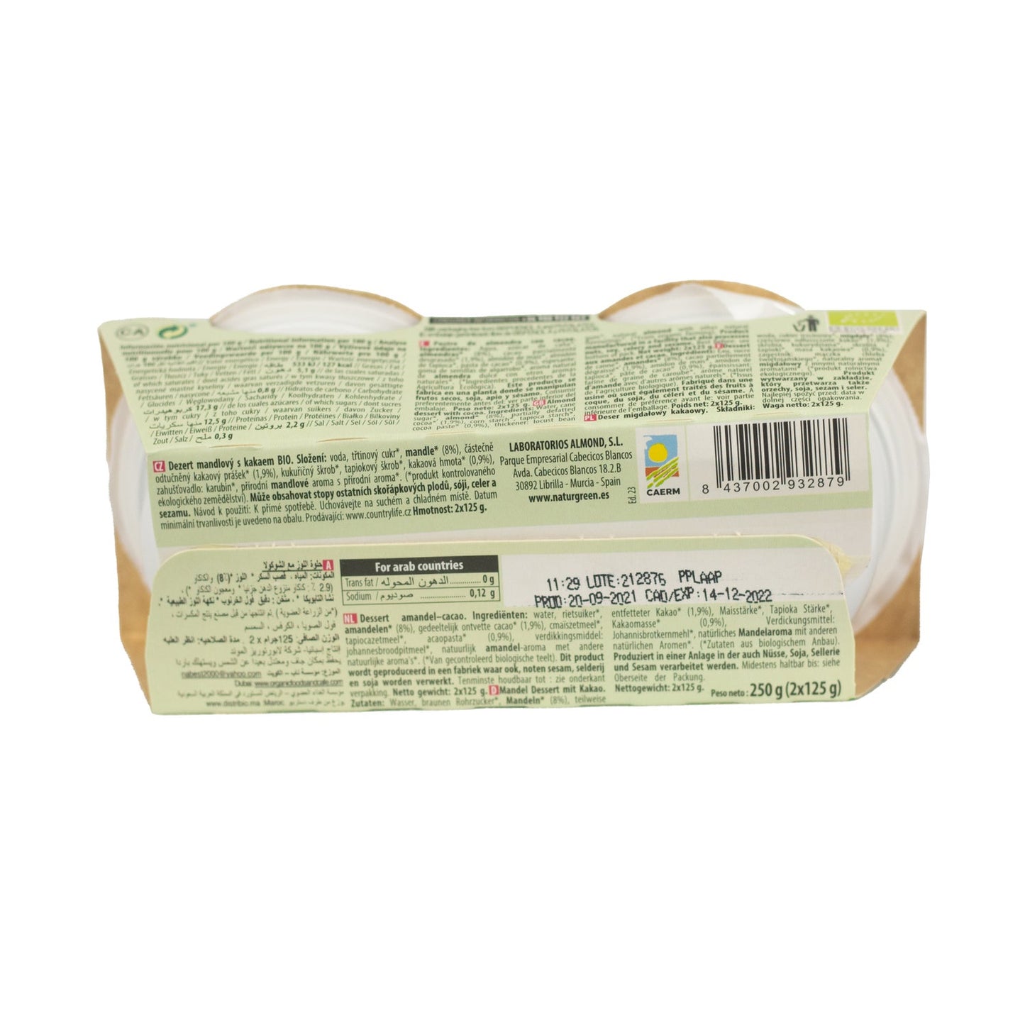 Naturgreen Postre Ecológico De Almendra Y Cacao (2x125 G)