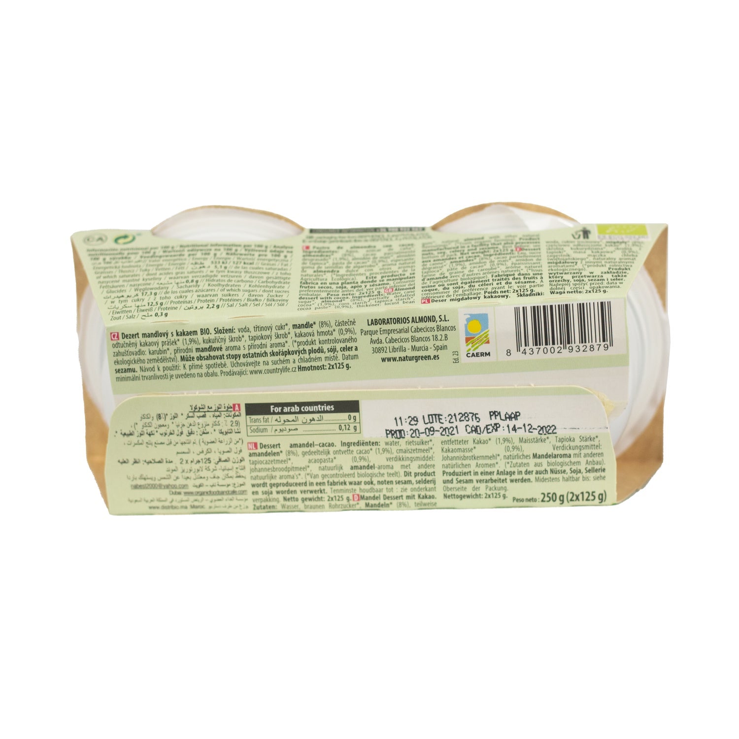 Naturgreen Postre Ecológico De Almendra Y Cacao (2x125 G)