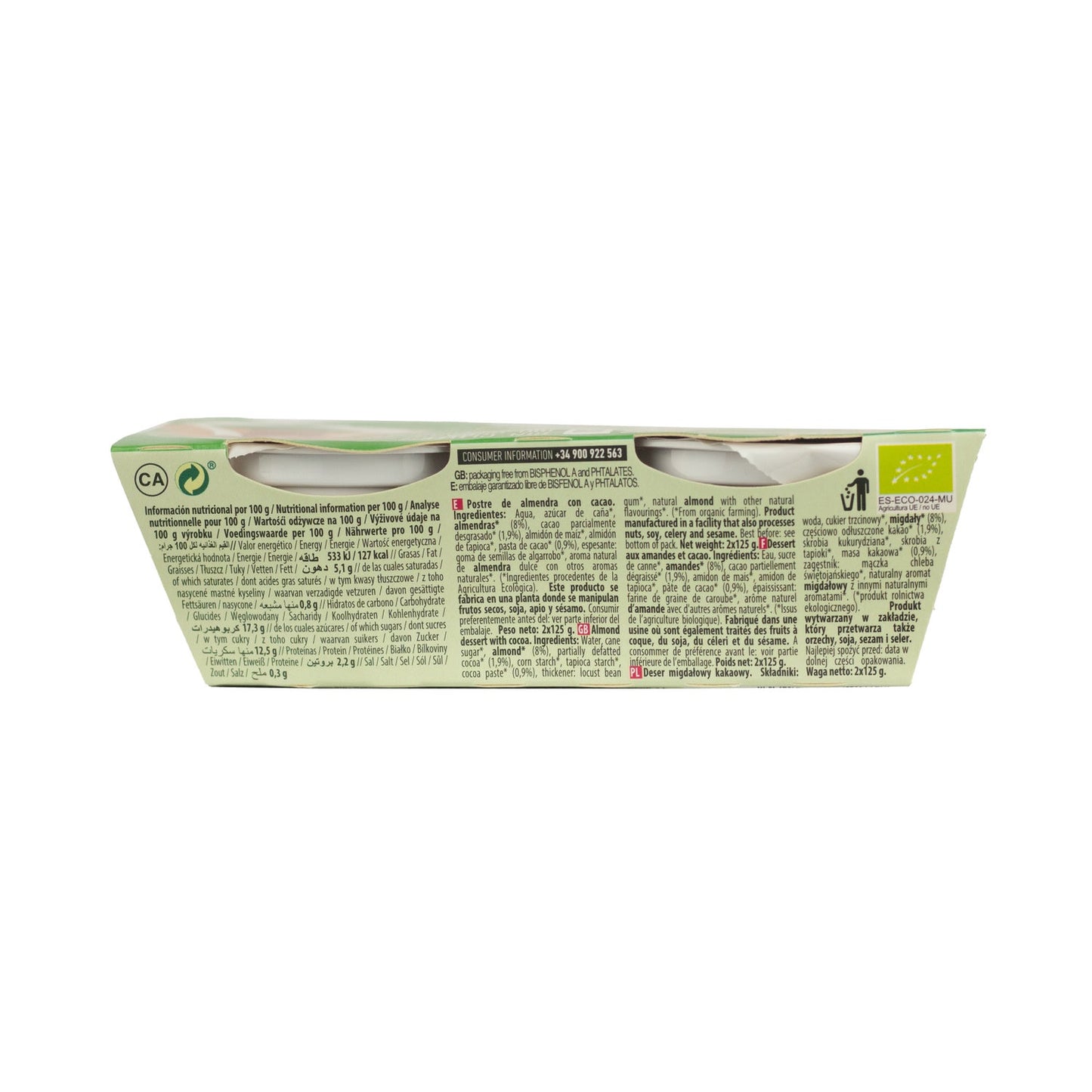 Naturgreen Postre Ecológico De Almendra Y Cacao (2x125 G)