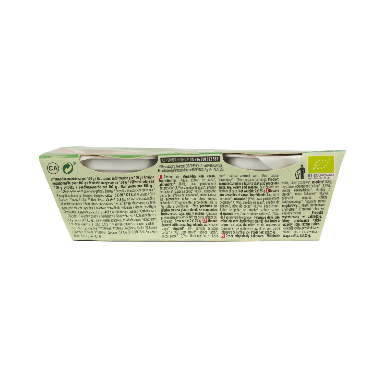 Naturgreen Postre Ecológico De Almendra Y Cacao (2x125 G)