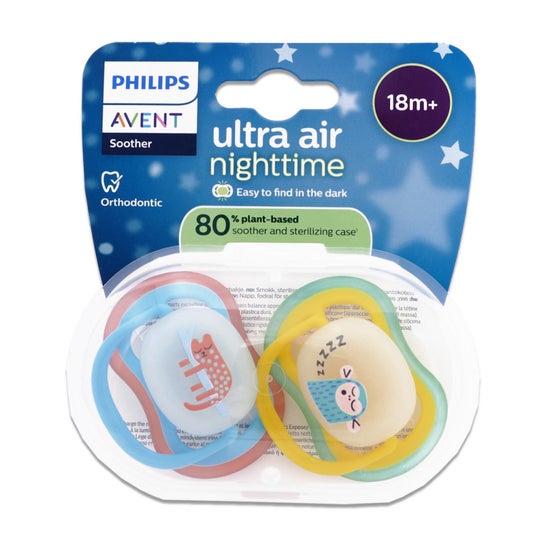 Philips Avent Ultra Air Nighttime Chupete +18M Scf376/32 2 uds
