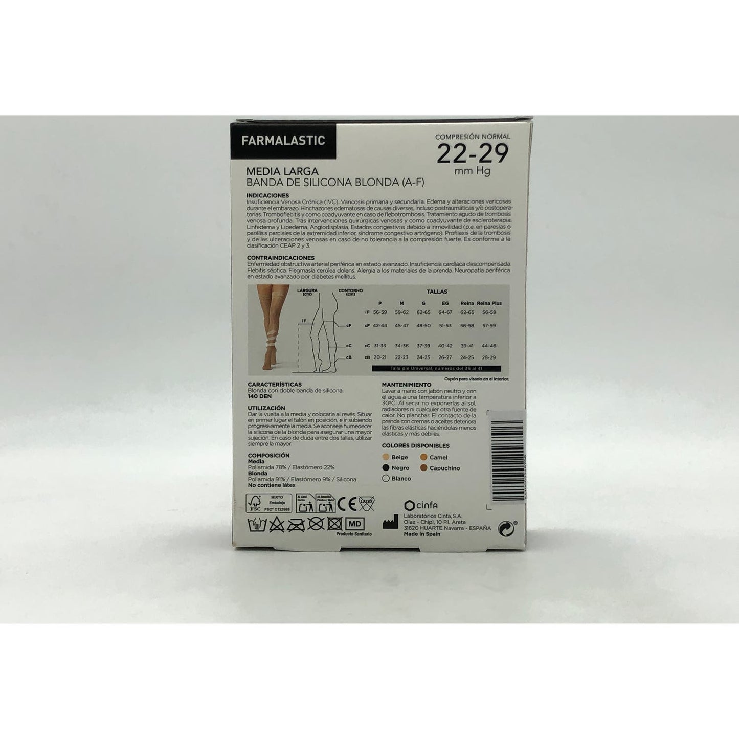Farmalastic media larga blonda (A-F) comp. normal T-extra grande beige