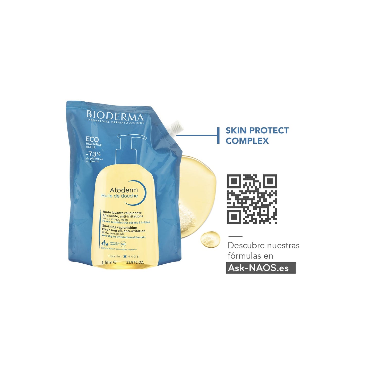 Bioderma Atoderm Aceite de Ducha Eco-Recarga 1000ml