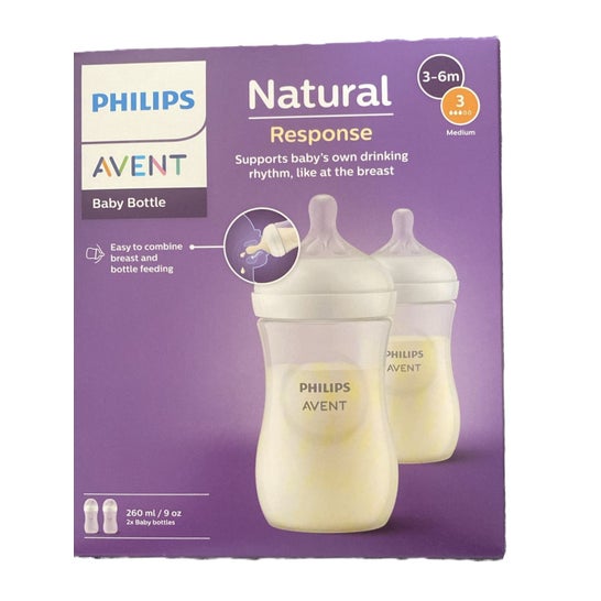 Philips Avent Biberón Anti-Cólico Natural Response 3-6 meses 2x260ml